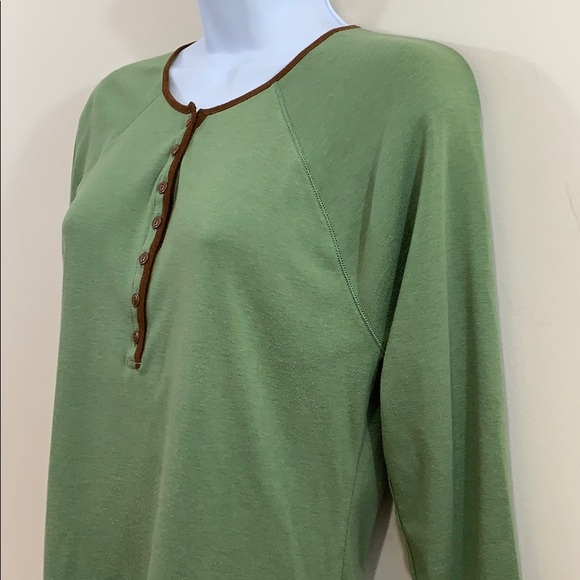 Lauren Ralph Lauren Faux Leather Trim Shirt Sz L - Picture 3 of 8